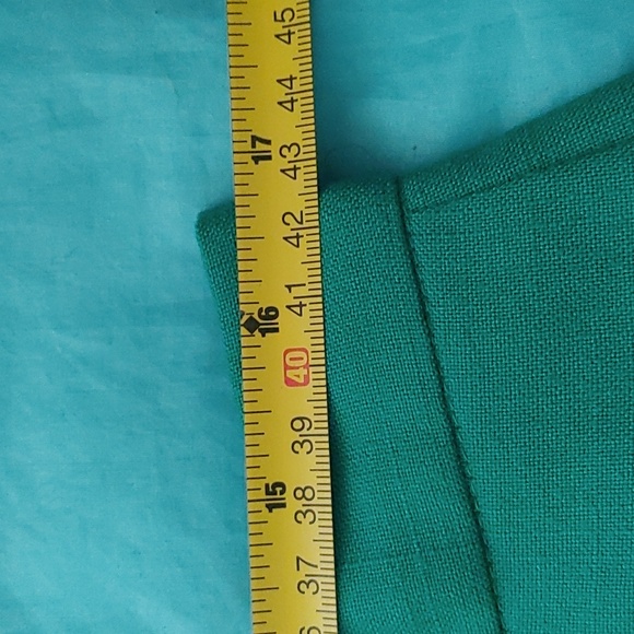 Vintage 80's Cara Montel Pleated lined green skirt with pockets size 14 - Picture 5 of 11